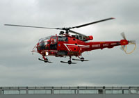 Alouette de la Sécurité Civile arrivant au Bourget.