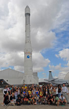 Sous Ariane 5, au Musée de l'Air et de l'Espace du Bourget.