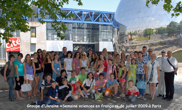 Groupe de scolaires ukrainiens en "semaine sciences en français".